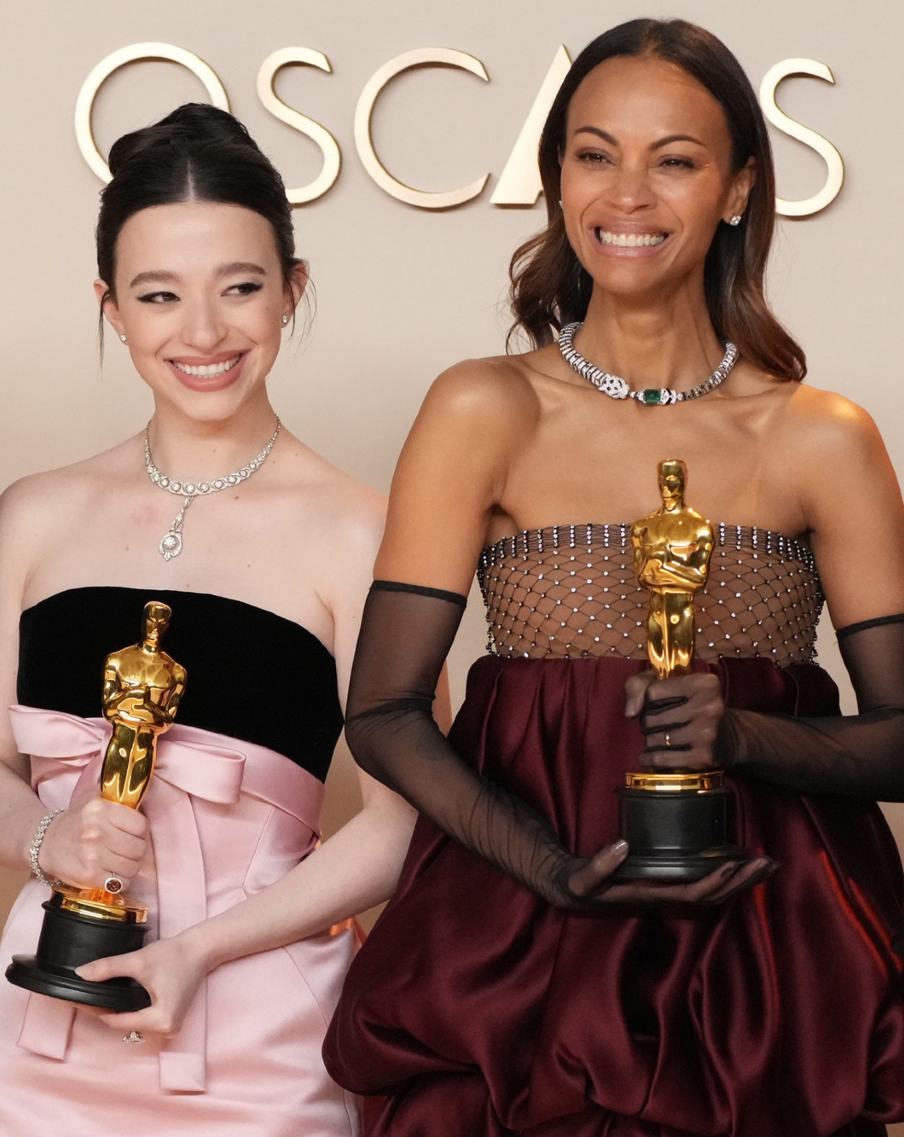 Adrien Brody, Mikey Madison, Zoe Saldaña et Kieran Culkin, aux Oscars au Dolby Theatre, à Hollywood, le 2 mars 2025. Photo par Jeff Kravitz/FilmMagic via Getty Images.