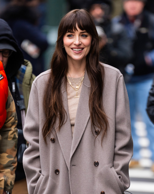 Dakota Johnson sur le tournage du film Verity à New York le 12 mars 2025 © TheStewartofNY / GC Images.